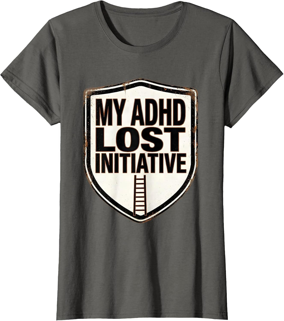 Women's My ADHD Lost Initiative Funny ADHD Gamer Neurodiversity T-Shirt - Asphalt Grey