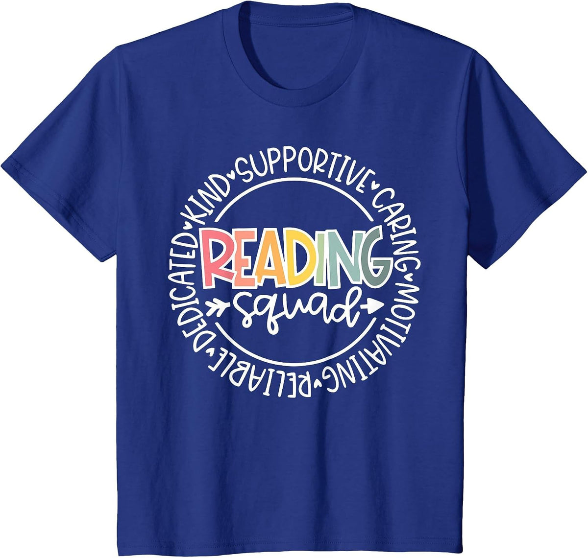 Reading Squad Teacher Reader Librarian Interventionist Team T-Shirt - Royal Blue