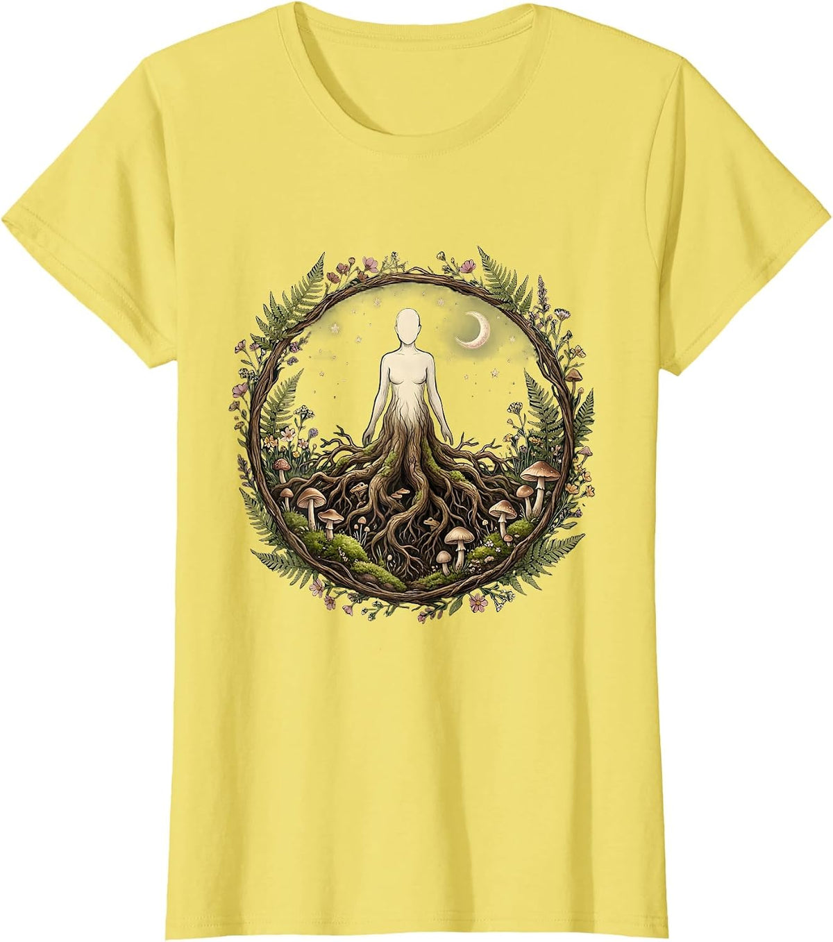 Mental Health Matters Rooted Silhouette Design T-Shirt - Lemon Yellow