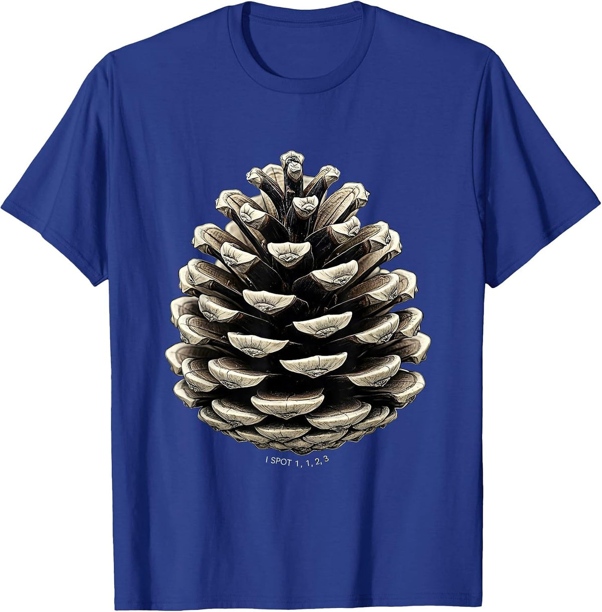 I Spot 1, 1, 2, 3 Monochromatic Math Lover Sacred Geometry T-Shirt - Royal Blue