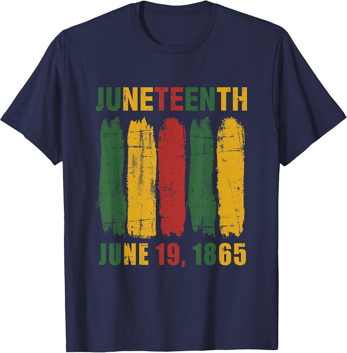 Juneteenth African Flag for Black History Pride Since 1865 T-Shirt - Navy Blue