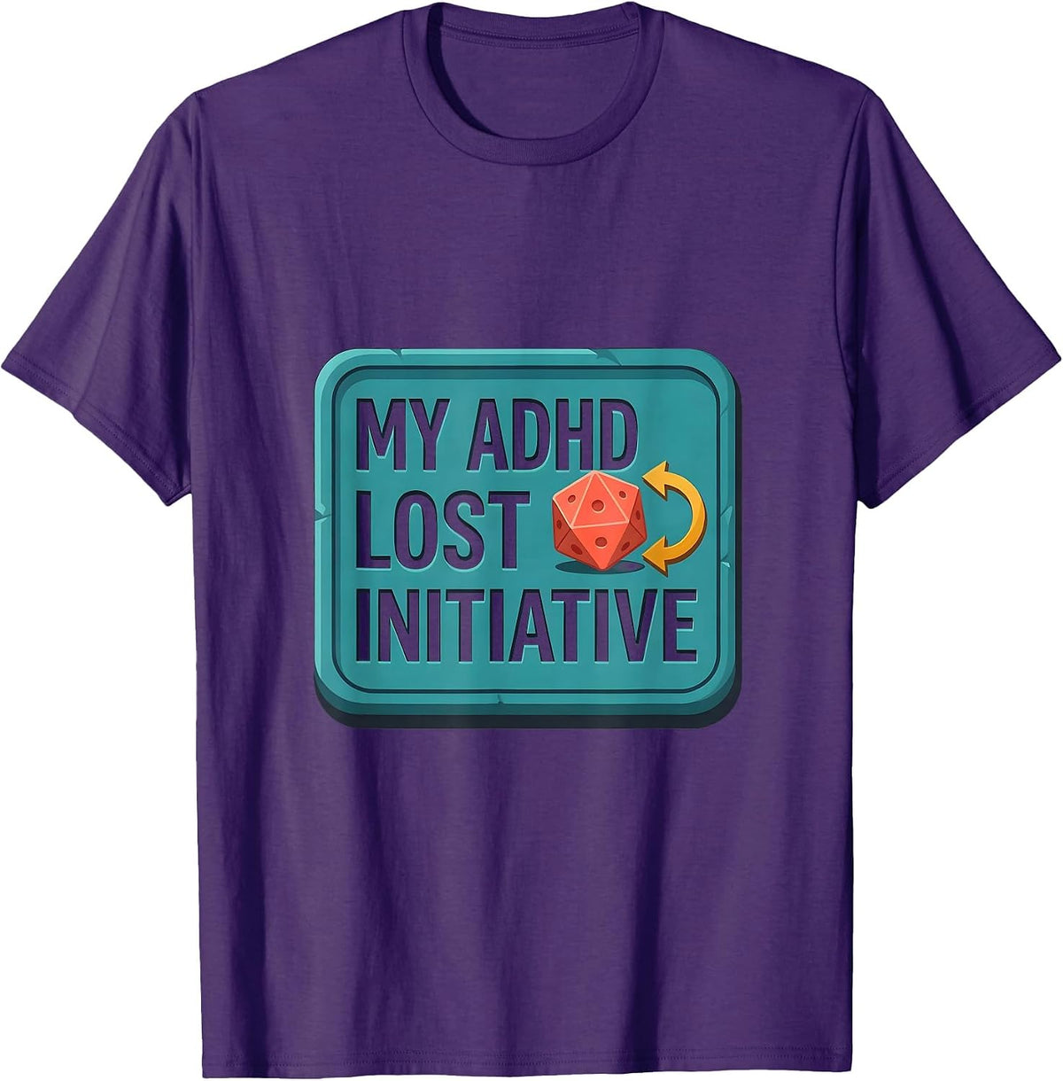 My ADHD Lost Initiative Funny ADHD Meme Neurodiversity Humor T-Shirt - Purple
