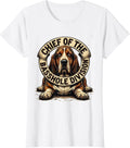 Women's Chief Of The Basshole Division Vintage Basset Hound Owner T-Shirt - White
