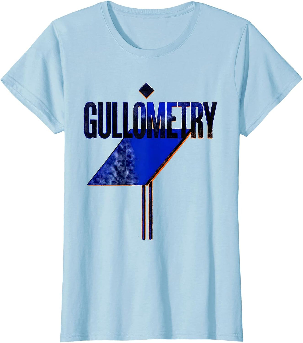 Gullometry Risograph Math Teacher Bird Pun Funny Geometric T-Shirt - Baby Blue