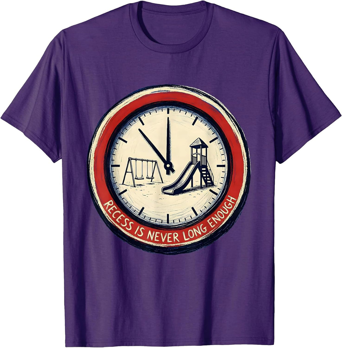 Recess Is Never Long Enough School Design T-Shirt - Purple