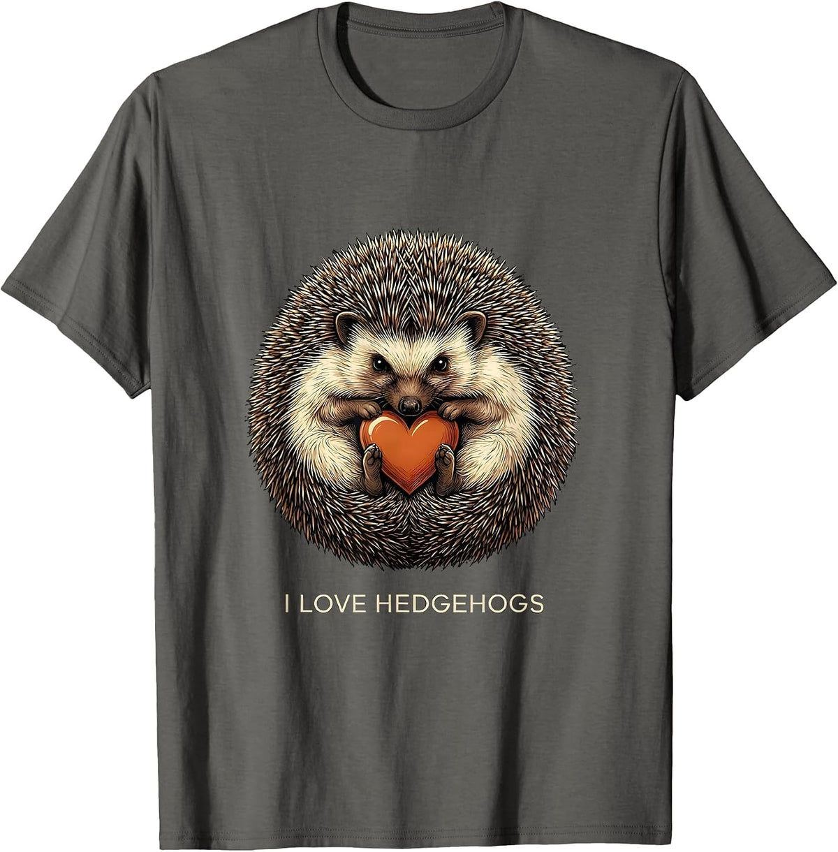 Men's I Love Hedgehogs Cute Hedgehog Animal Lover Gift T-Shirt - Asphalt Grey
