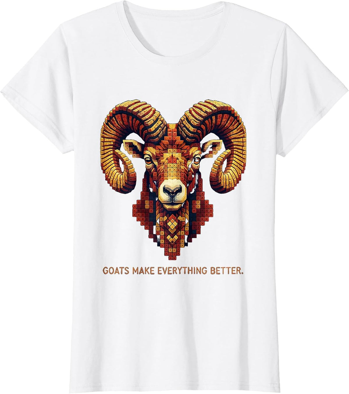 Goats Make Everything Better Funny Goat Design T-Shirt - White