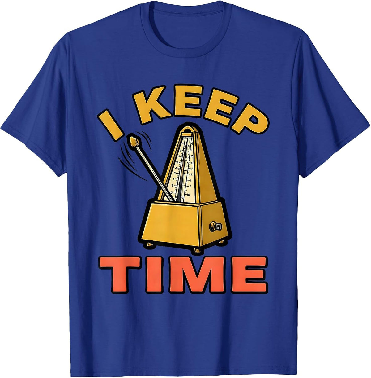 Men's I KEEP TIME Funny Music Lover Pianist Gift Idea T-Shirt - Royal Blue