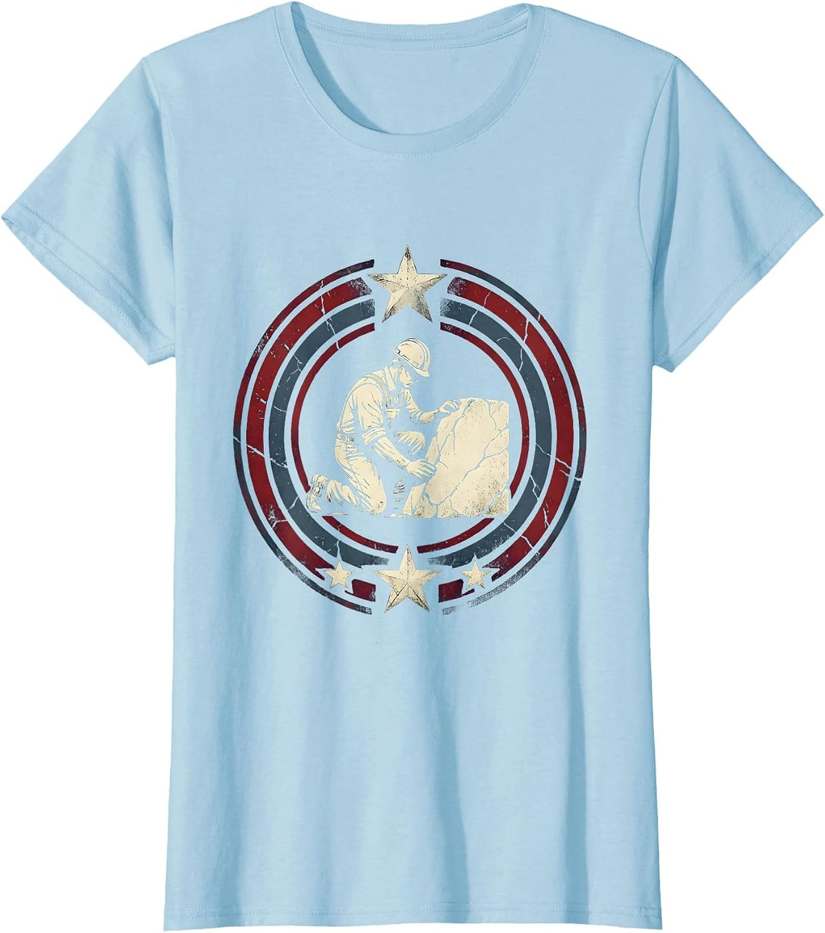 We The People Construction Worker Cornerstone Tee T-Shirt - Baby Blue