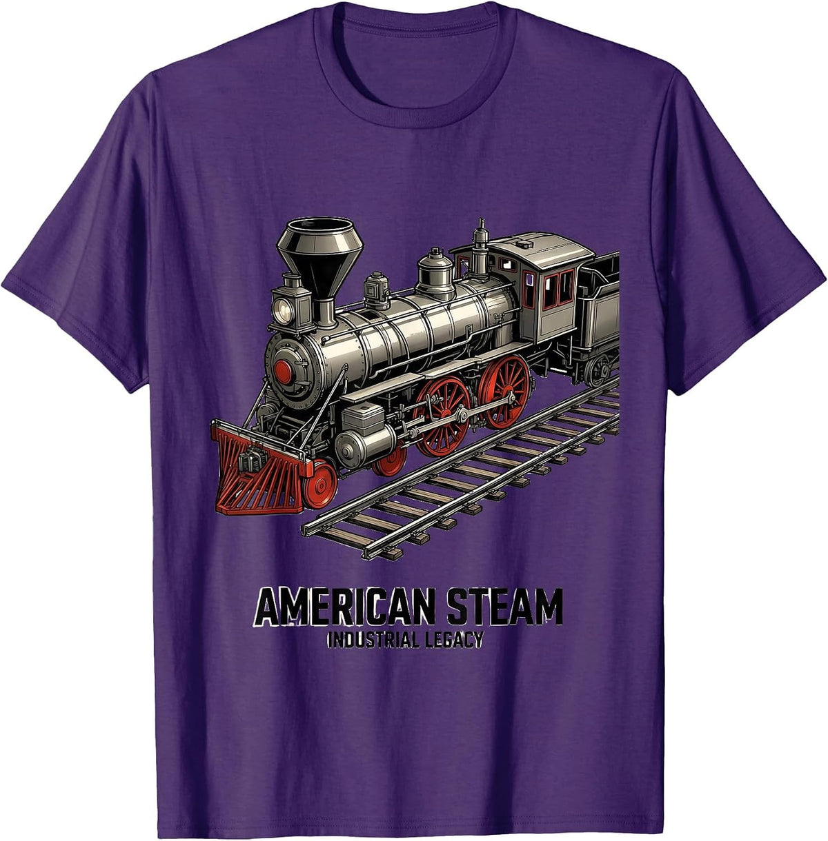 American Steam Industrial Legacy Big Boy 4014 Train Engineer T-Shirt - Purple