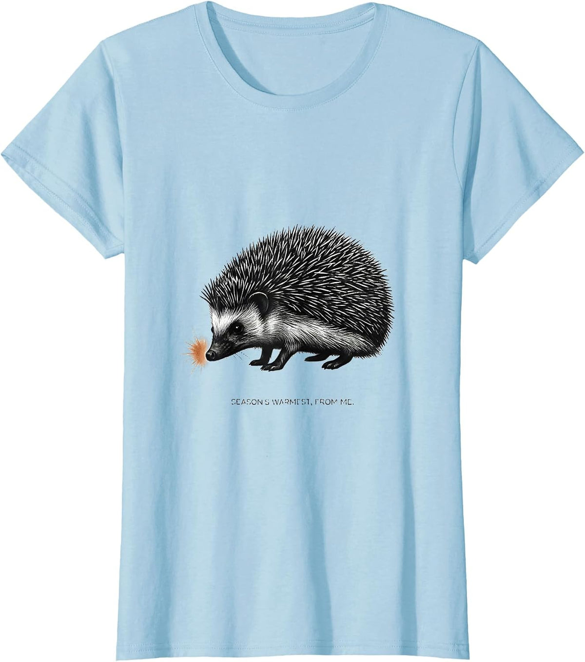 Women's Season's Warmest From Me Cute Hedgehog Animal Lover Gift T-Shirt - Baby Blue