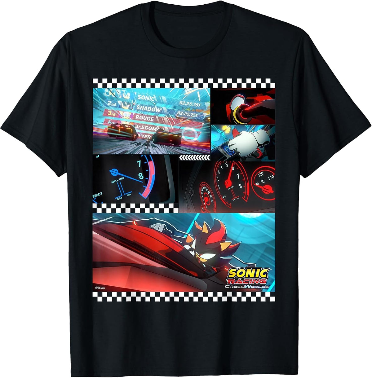 Sonic Racing CrossWorlds - Shadow the Hedgehog, Locked in T-Shirt - Black