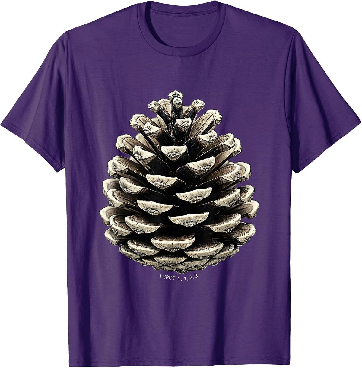 I Spot 1, 1, 2, 3 Monochromatic Math Lover Sacred Geometry T-Shirt - Purple