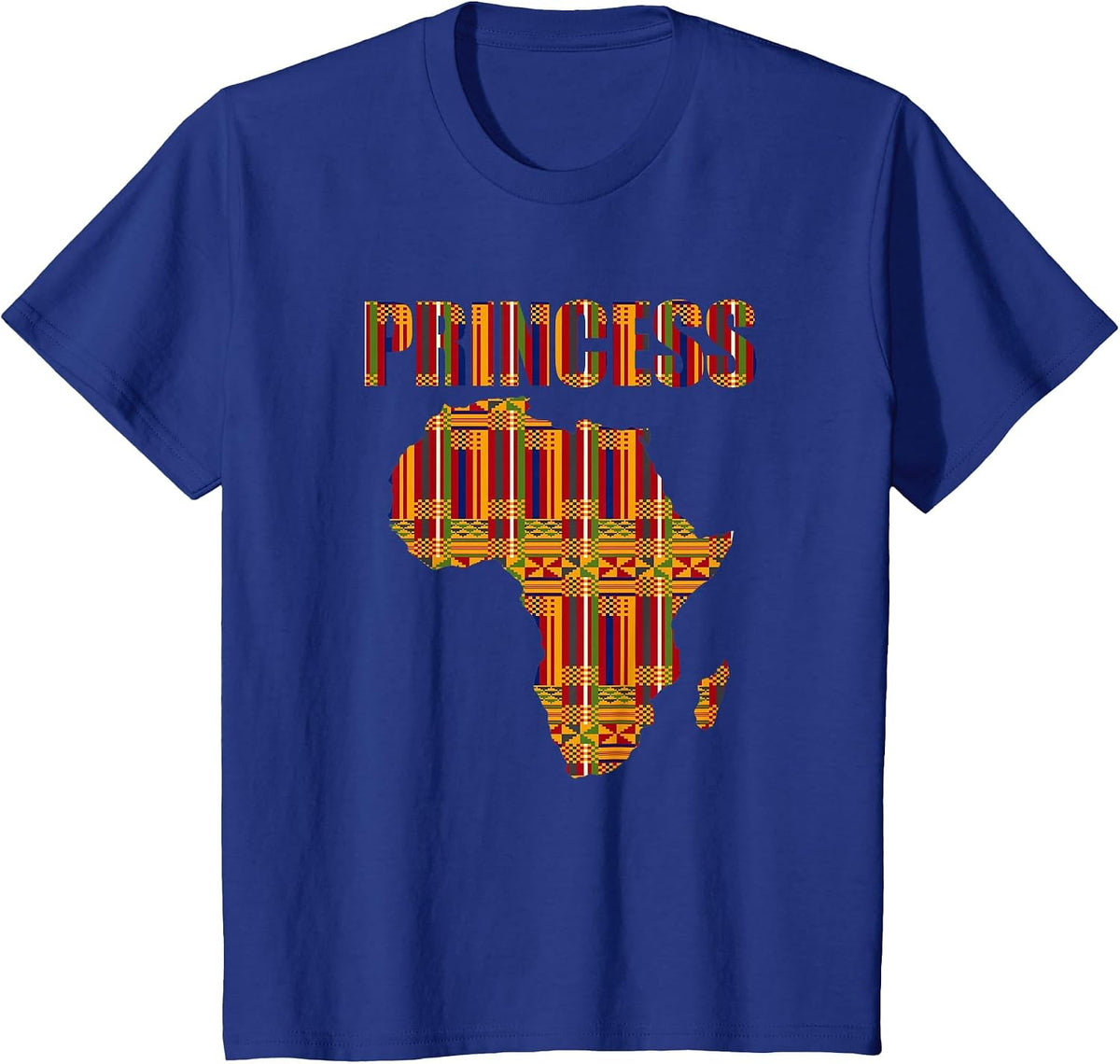 Africa Princess Kente Pattern Juneteenth Africa Princess T-Shirt - Royal Blue
