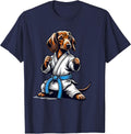 Karate Dachshund Master T-Shirt - Navy Blue