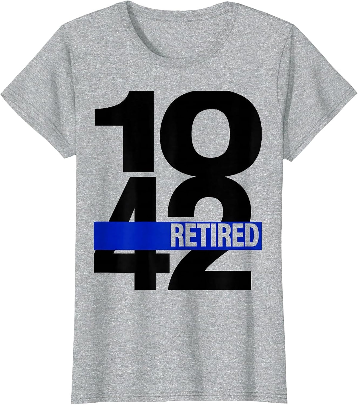 10-42 RETIRED Brutalist Thin Blue Line Police Retirement T-Shirt - Heather Grey