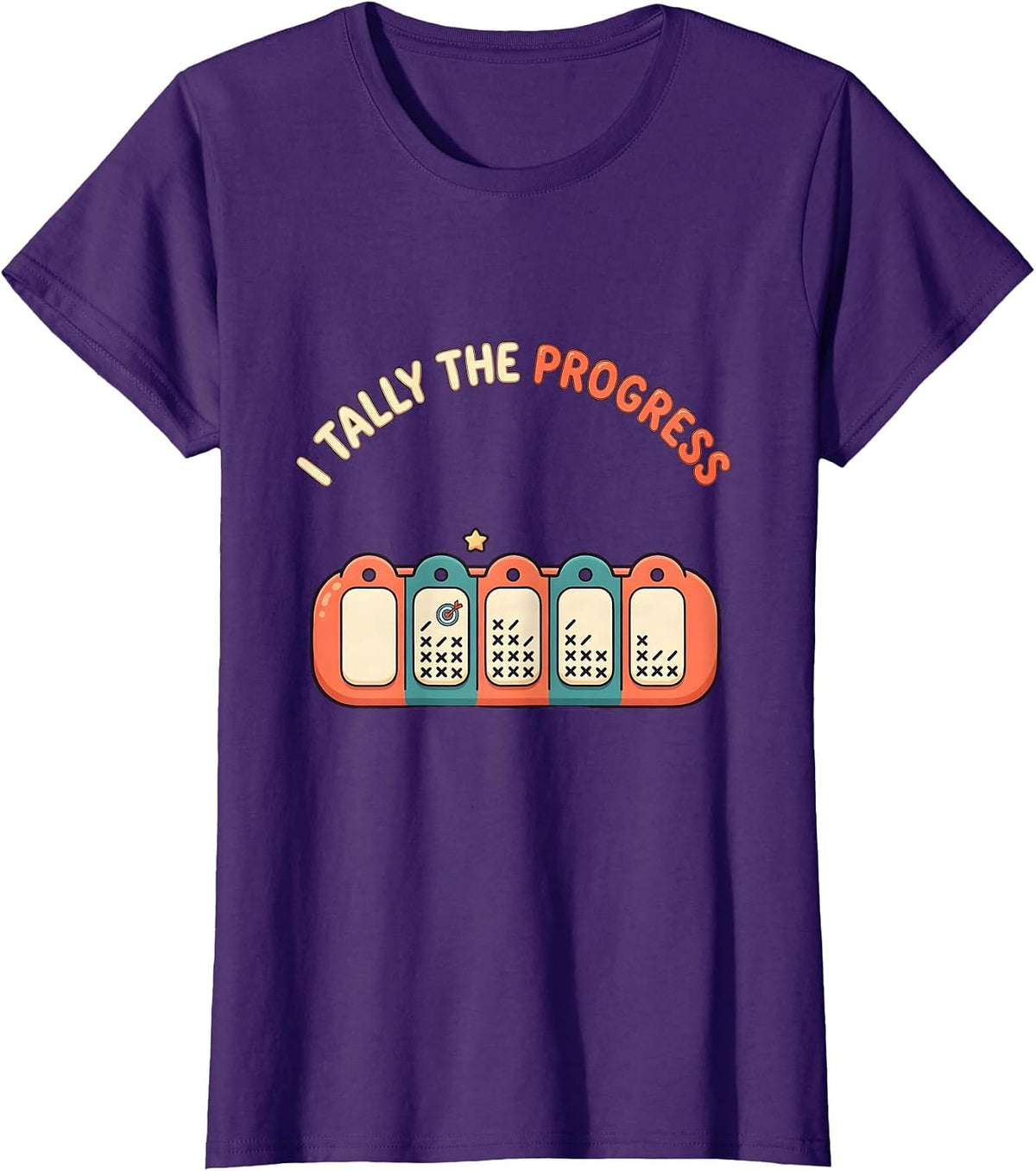 Women's I Tally The Progress Cute Kawaii Special Education Teacher T-Shirt - Purple