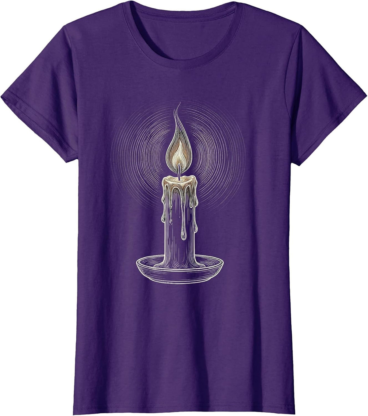 Women's Mental Health Matters Lone Candle Flame Design T-Shirt - Purple
