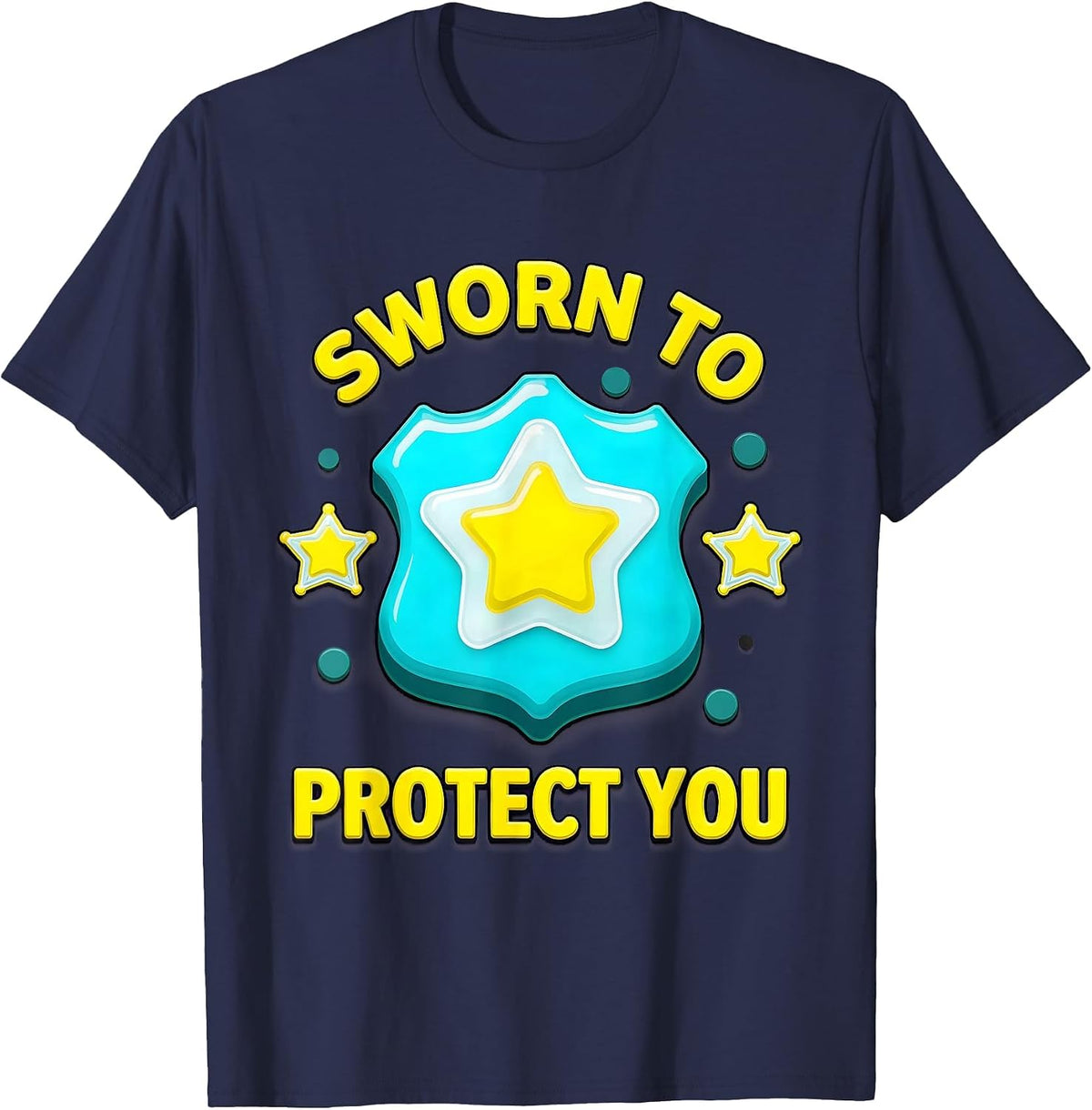 Sworn to Protect You Law Enforcement Design T-Shirt - Navy Blue