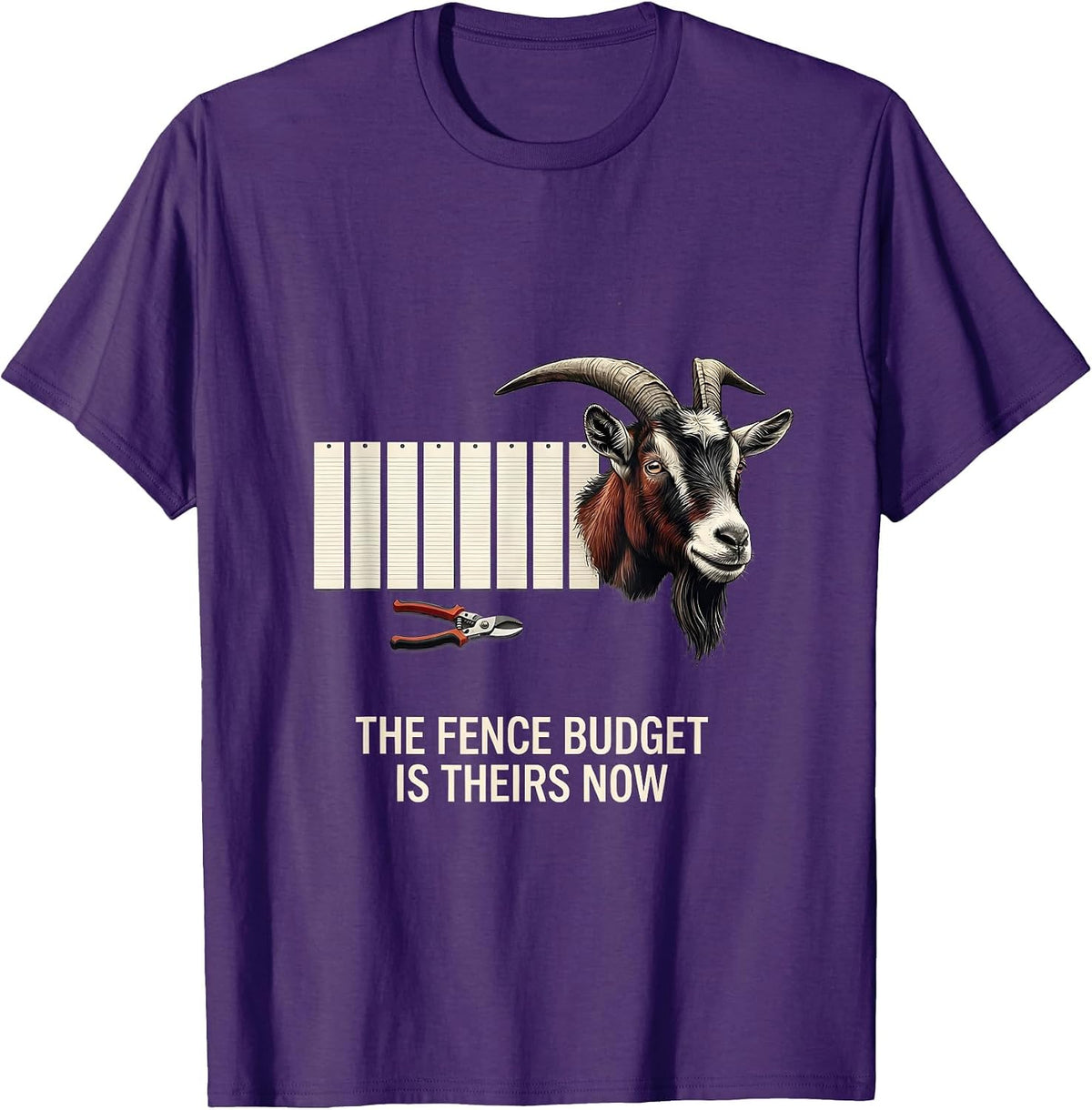 Men's The Fence Budget Is Theirs Now Funny Goat Lover Farm Humor T-Shirt - Purple