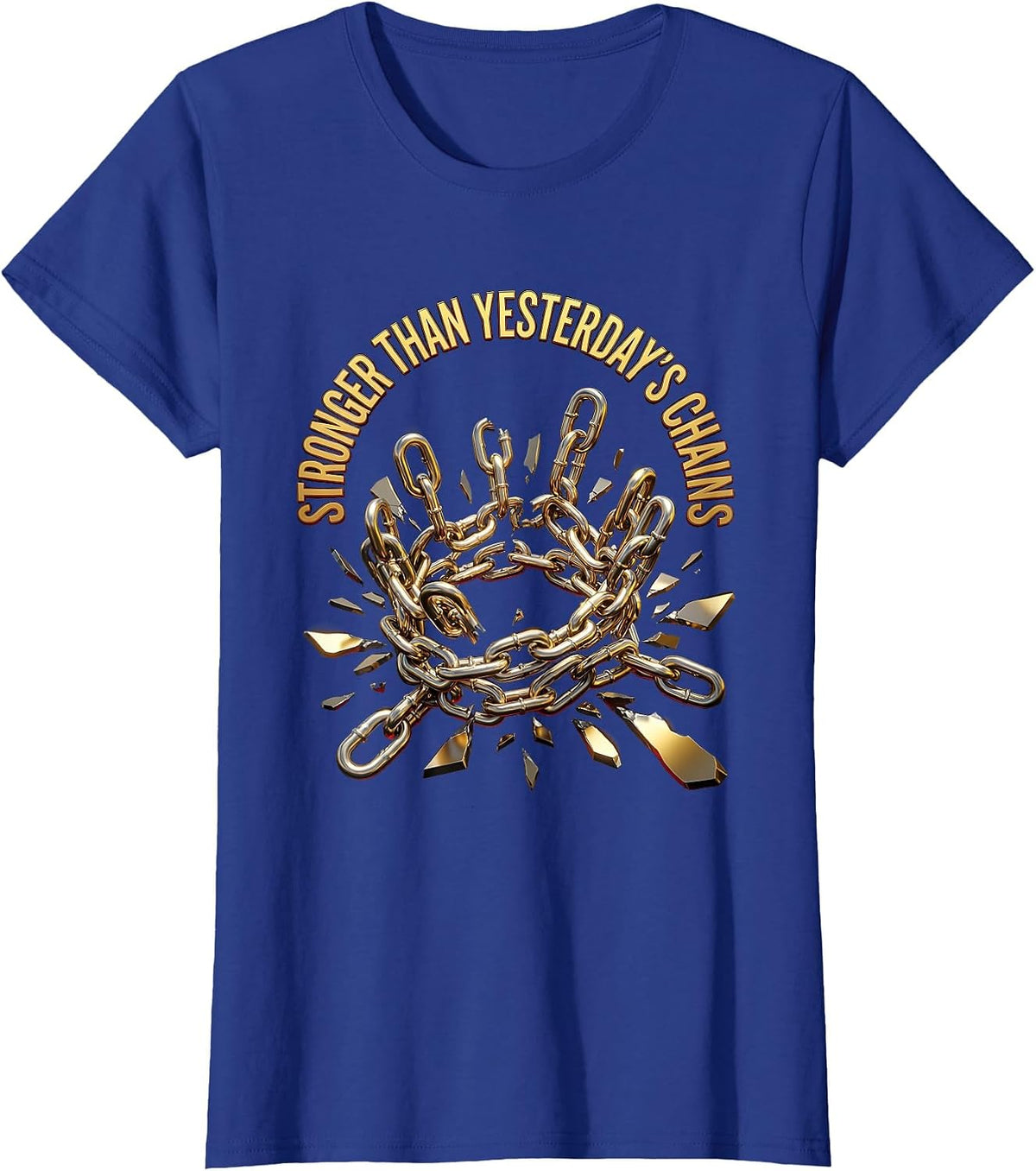 Stronger Than Yesterday's Chains Juneteenth Men T-Shirt - Royal Blue