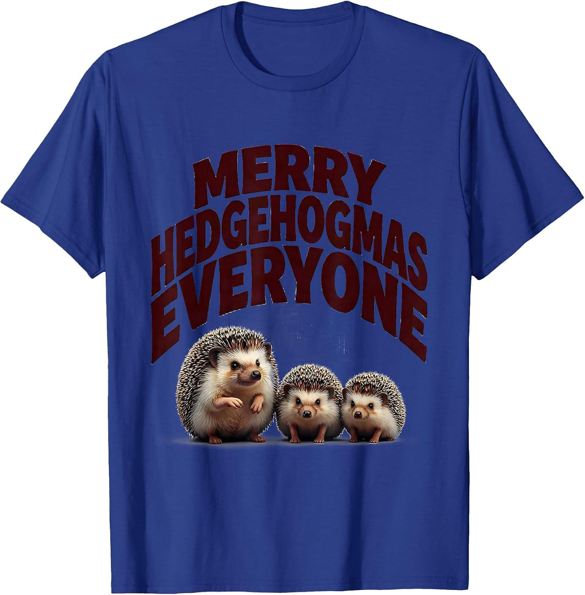 Merry Hedgehogmas Everyone Cute Hedgehog Novelty Animal T-Shirt - Royal Blue