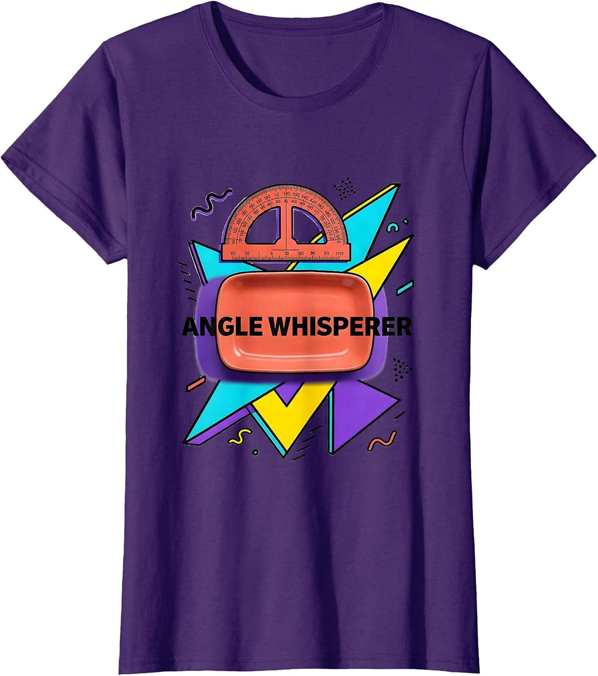 Women's Angle Whisperer Math Teacher Graphic Design T-Shirt - Purple