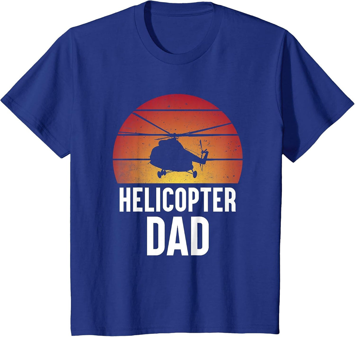 Helicopter Dad Men Boys Husband Aircraft Helicopter Pilot T-Shirt - Royal Blue