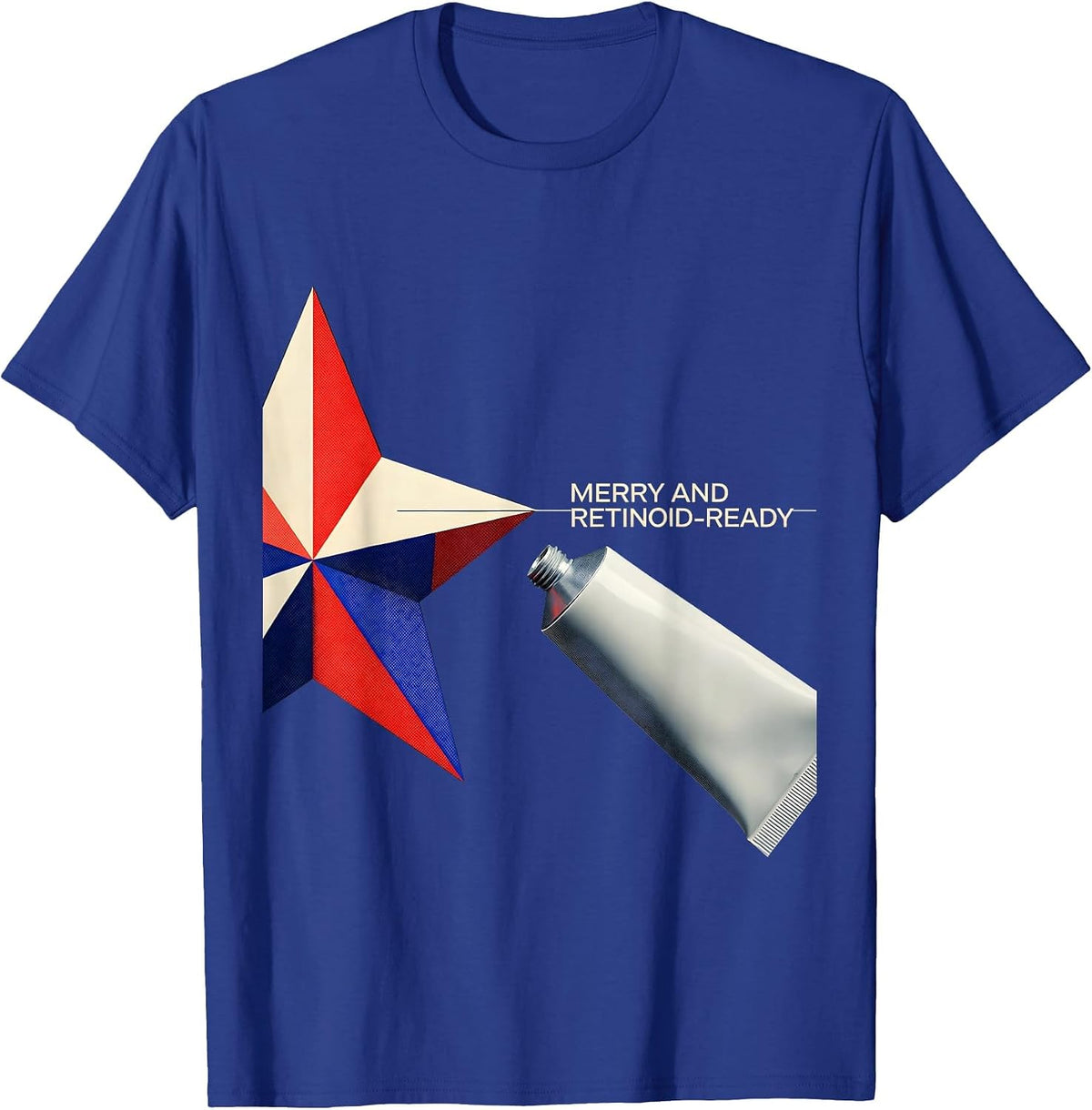 Men's Merry And Retinoid-Ready Geometric Esthetician Dermatology T-Shirt - Royal Blue