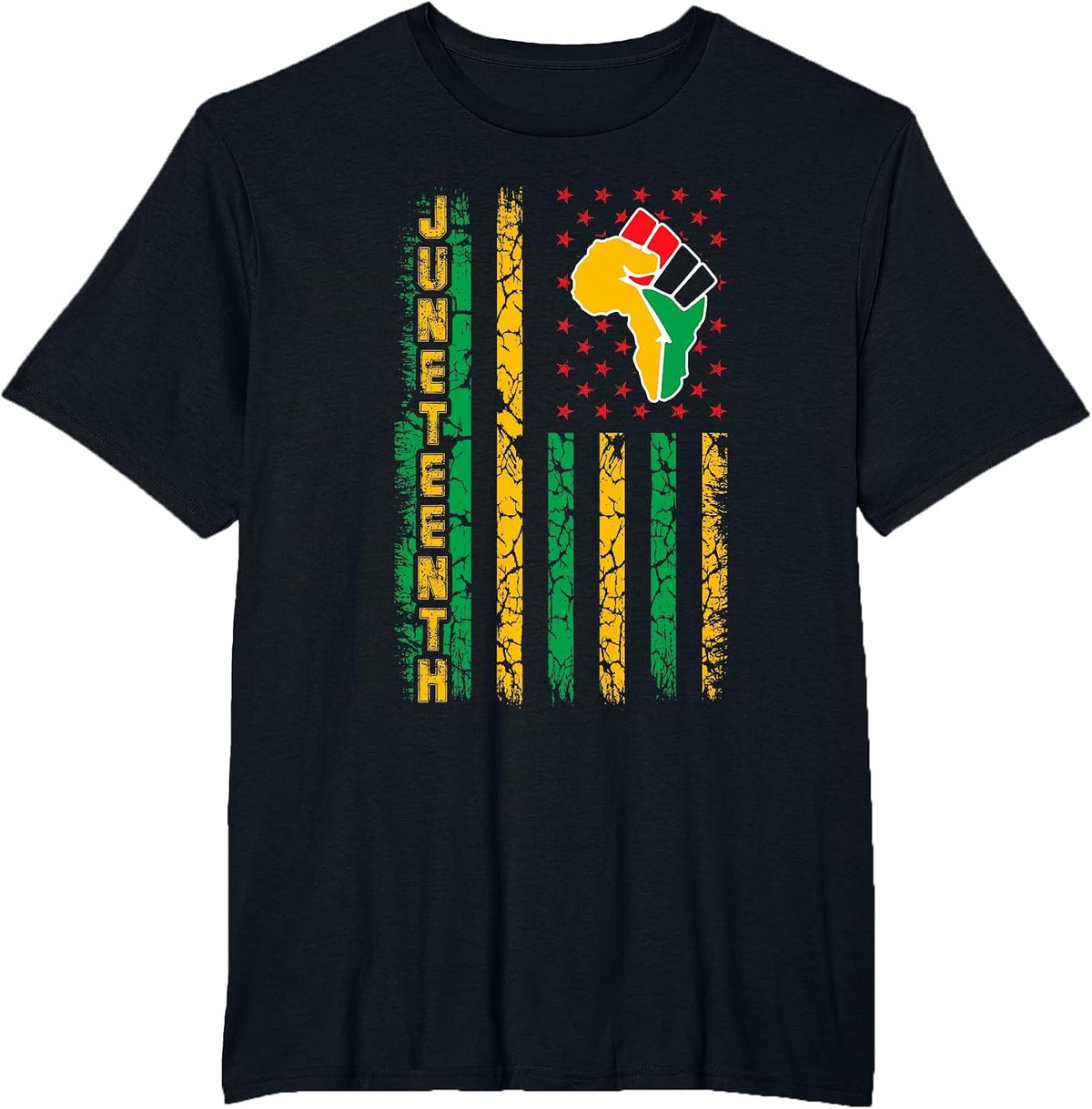 Juneteenth Flag Pan African Civil Rights Black Power Fist T-Shirt - Black