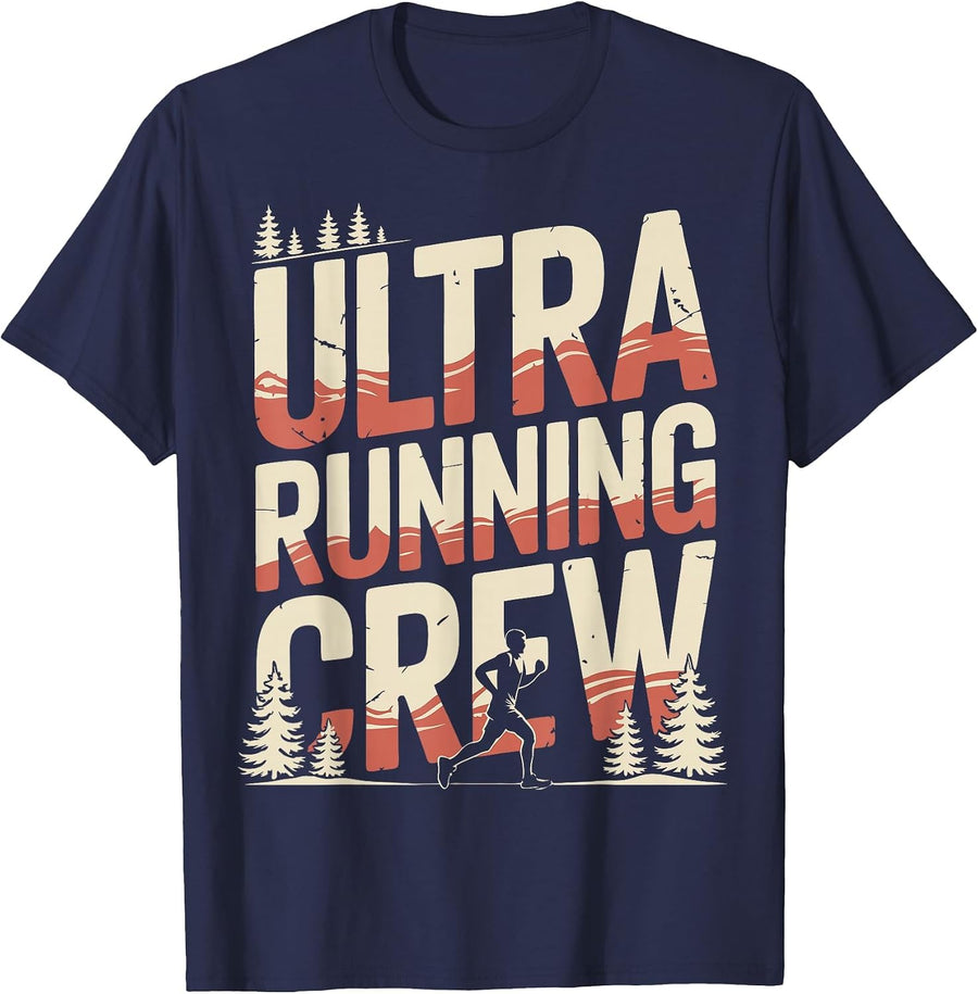 Ultramarathon Ultra Marathon Running Crew T-Shirt - Navy Blue