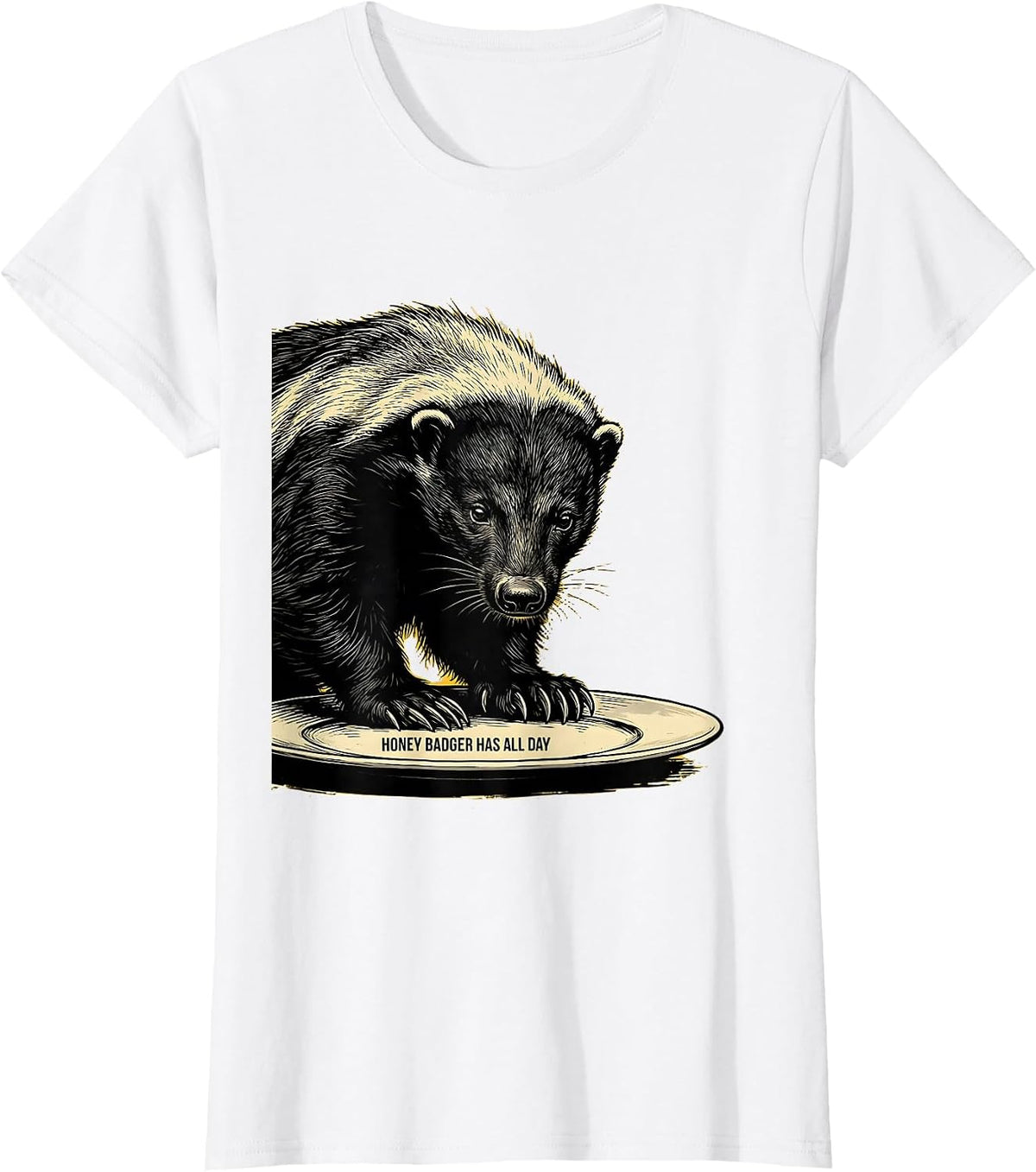Honey Badger Has All Day Funny Honey Badger Meme Animal T-Shirt - White