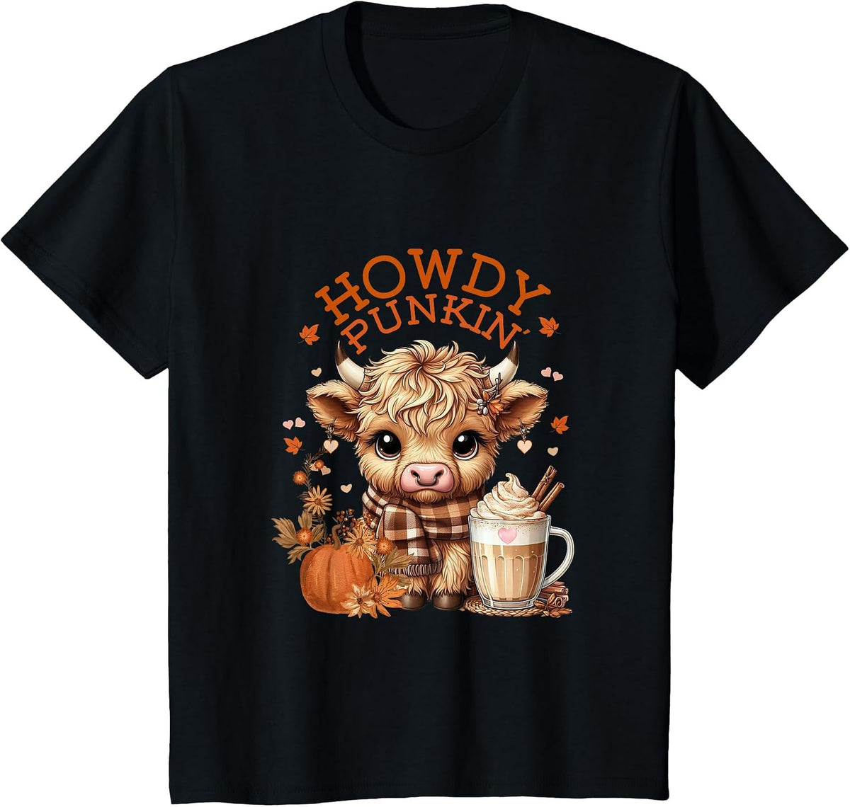 Highland Cow, Cute and Cozy Ready for Fall Fun! T-Shirt - Black
