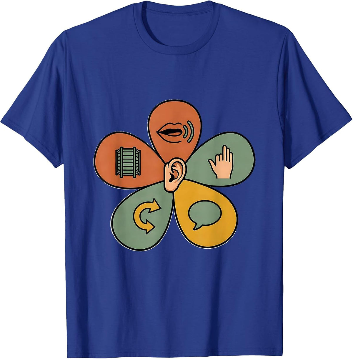Flower Communication SLP Speech Therapist Profession Pride T-Shirt - Royal Blue