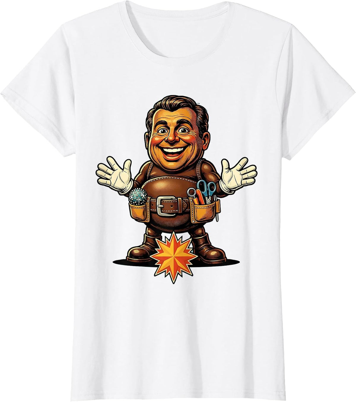 Women's Occupational Therapy Toolbelt Illustration T-Shirt - White