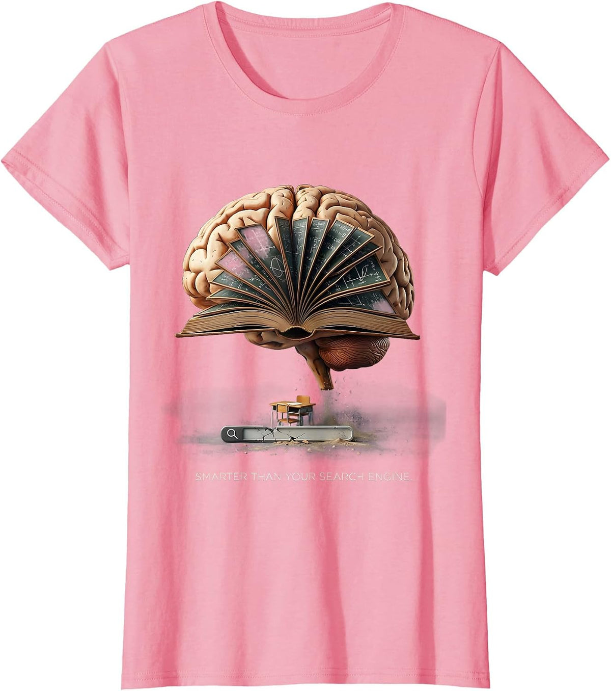 Women's Smarter Than Your Search Engine Teacher Design T-Shirt - Pink