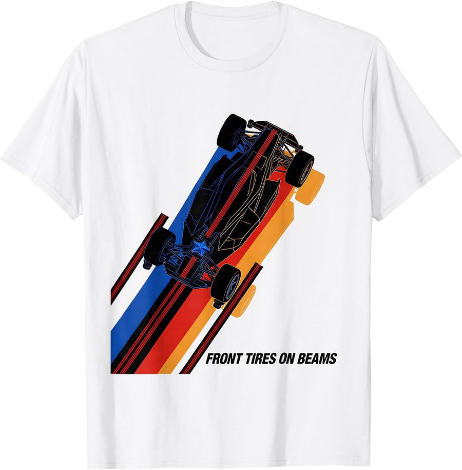 Men's Front Tires On Beams Futurist RC Drag Racing Patriotic T-Shirt - White