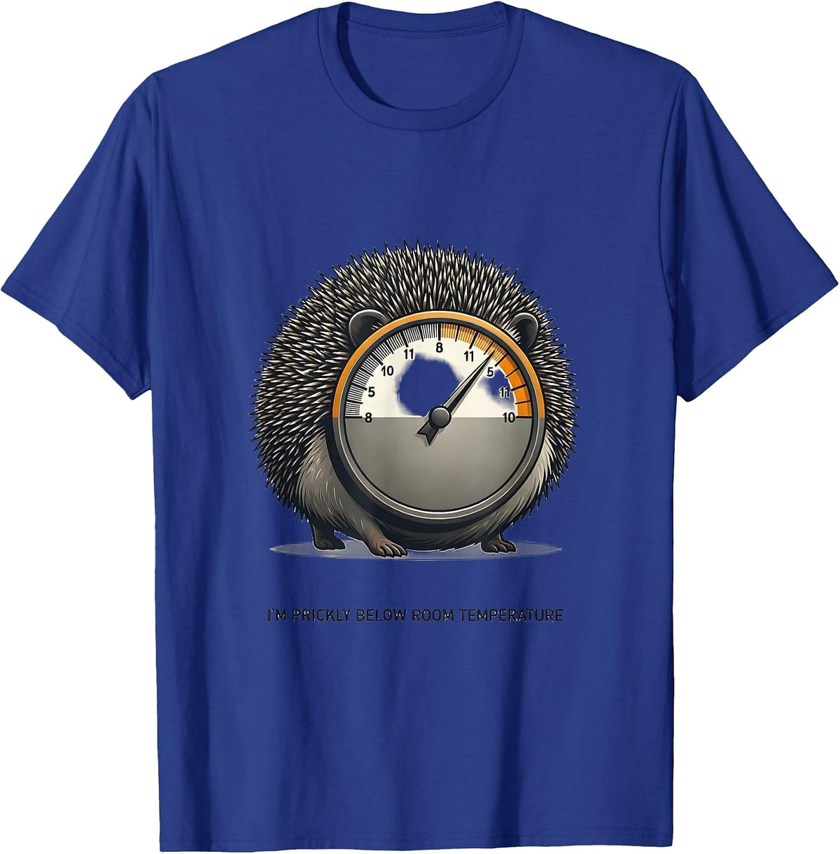 Men's I'm Prickly Below Room Temperature Funny Hedgehog Novelty T-Shirt - Royal Blue