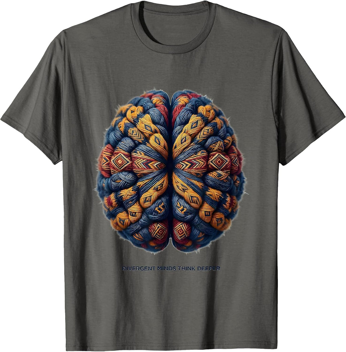 Divergent Minds Think Deeper Neurodiversity Design T-Shirt - Asphalt Grey