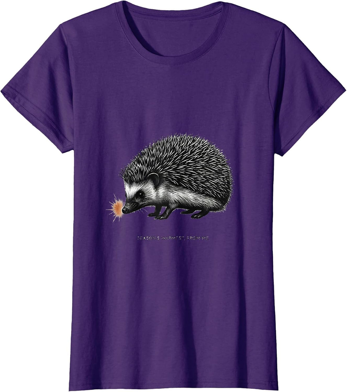 Women's Season's Warmest From Me Cute Hedgehog Animal Lover Gift T-Shirt - Purple