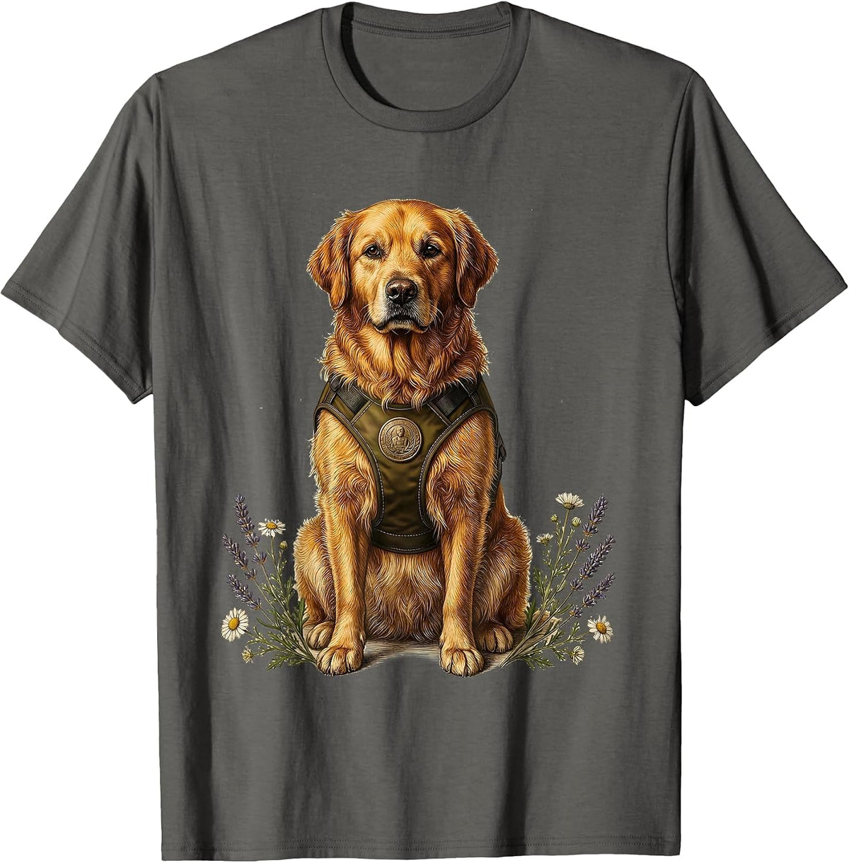 Occupational Therapy Dog Official Vest Graphic T-Shirt - Asphalt Grey