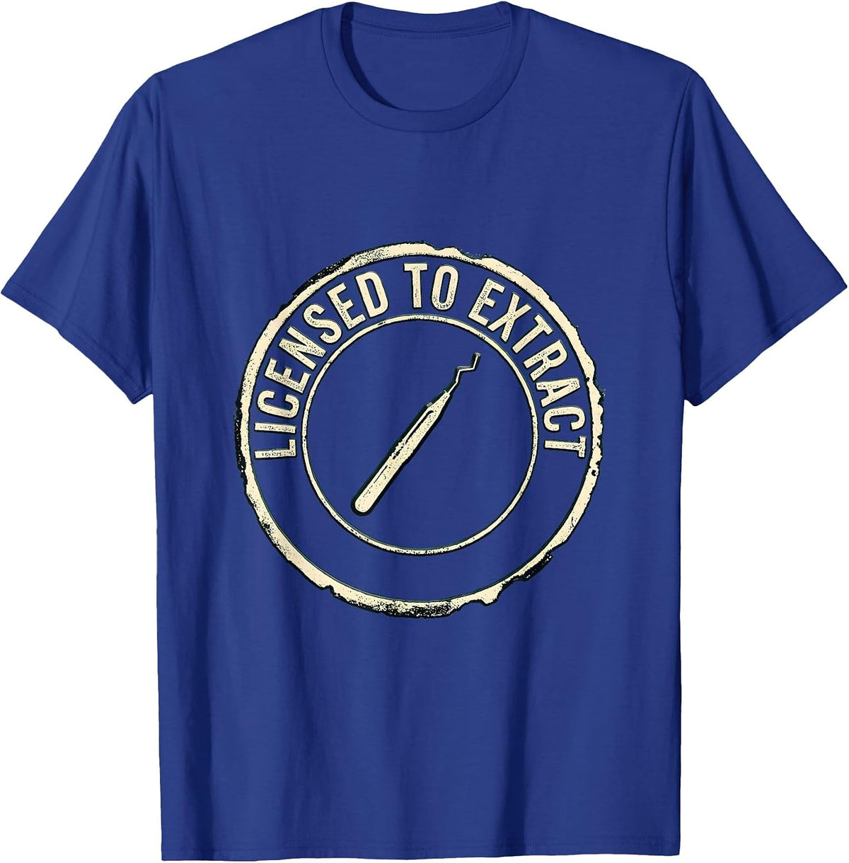 Men's Licensed To Extract Rubber Stamp Esthetician Skincare T-Shirt - Royal Blue