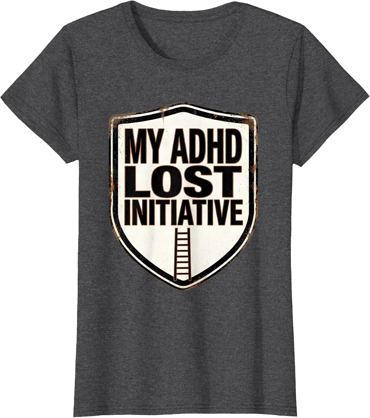 Women's My ADHD Lost Initiative Funny ADHD Gamer Neurodiversity T-Shirt - Dark Heather Grey