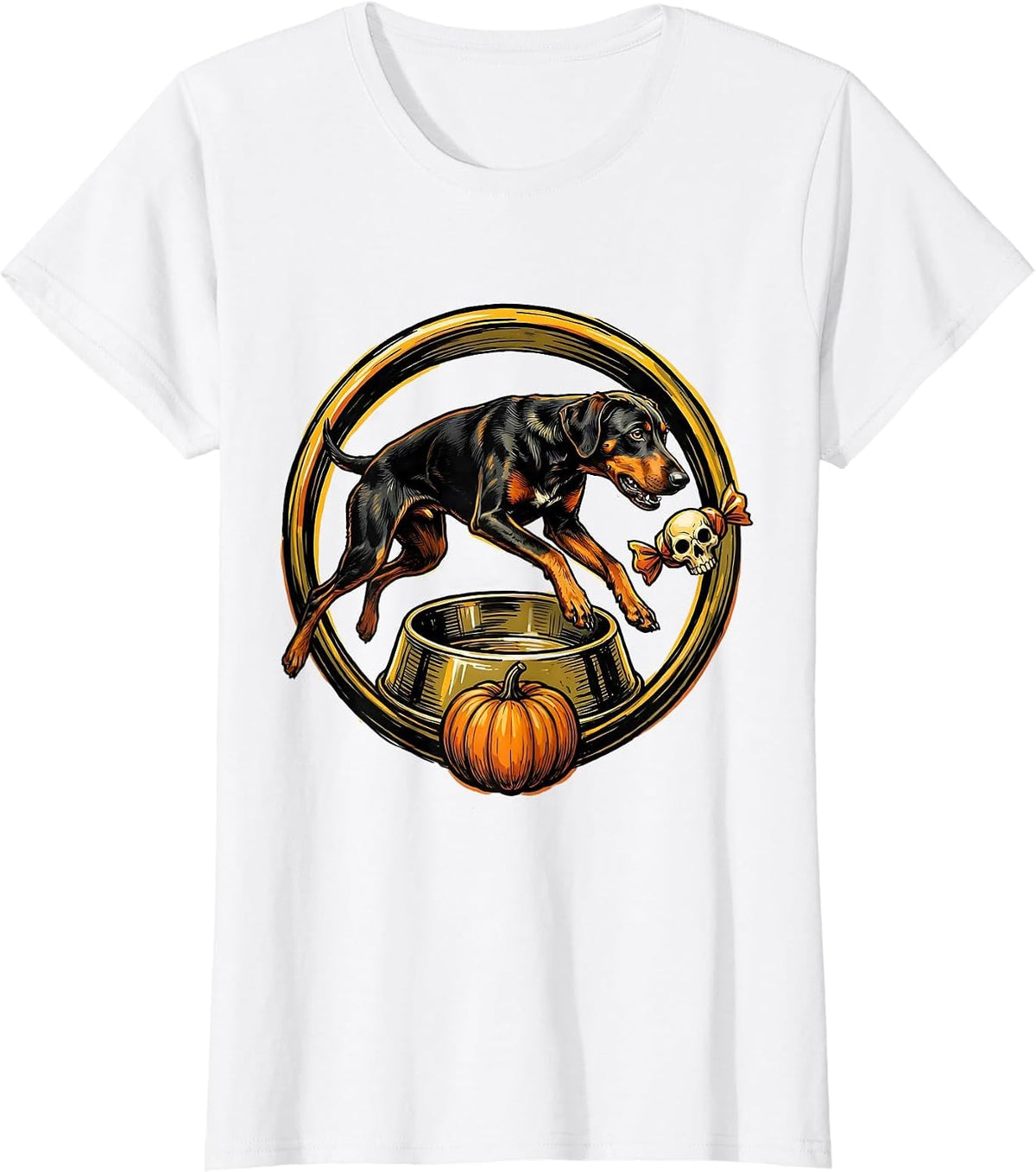 Vizsla Candy Bowl Halloween Dog Lover Humor T-Shirt - White