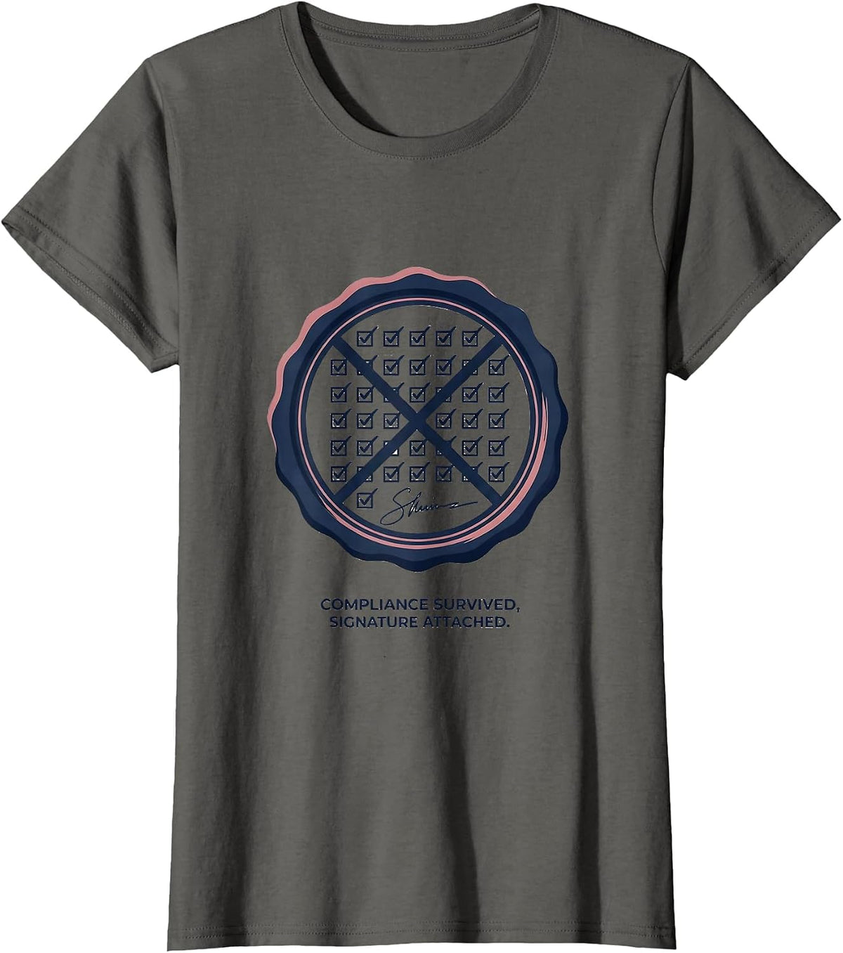 Women's Compliance Survived, Signature Attached Special Education T-Shirt - Asphalt Grey
