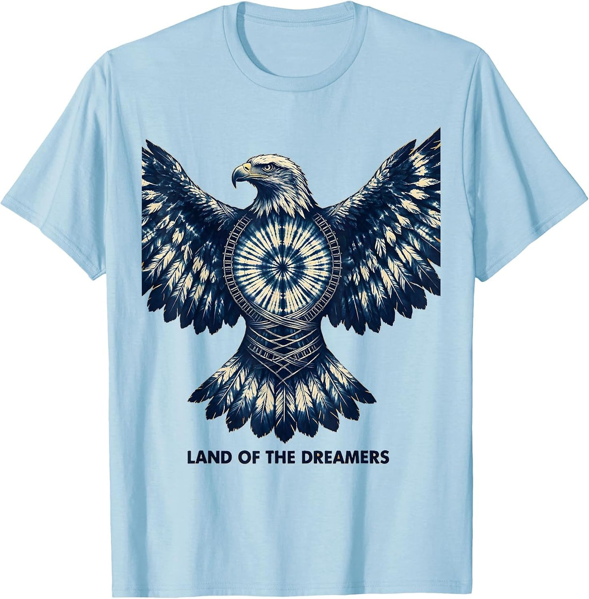 Men's Land of the Dreamers USA Patriotic Design T-Shirt - Baby Blue