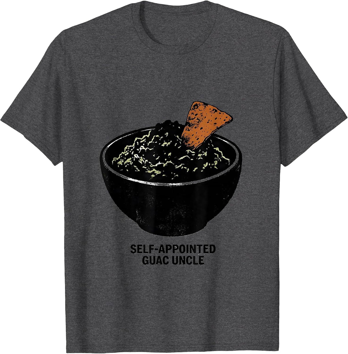 Men's Self-Appointed Guac Uncle Funny Uncle Cinco De Mayo T-Shirt - Dark Heather Grey