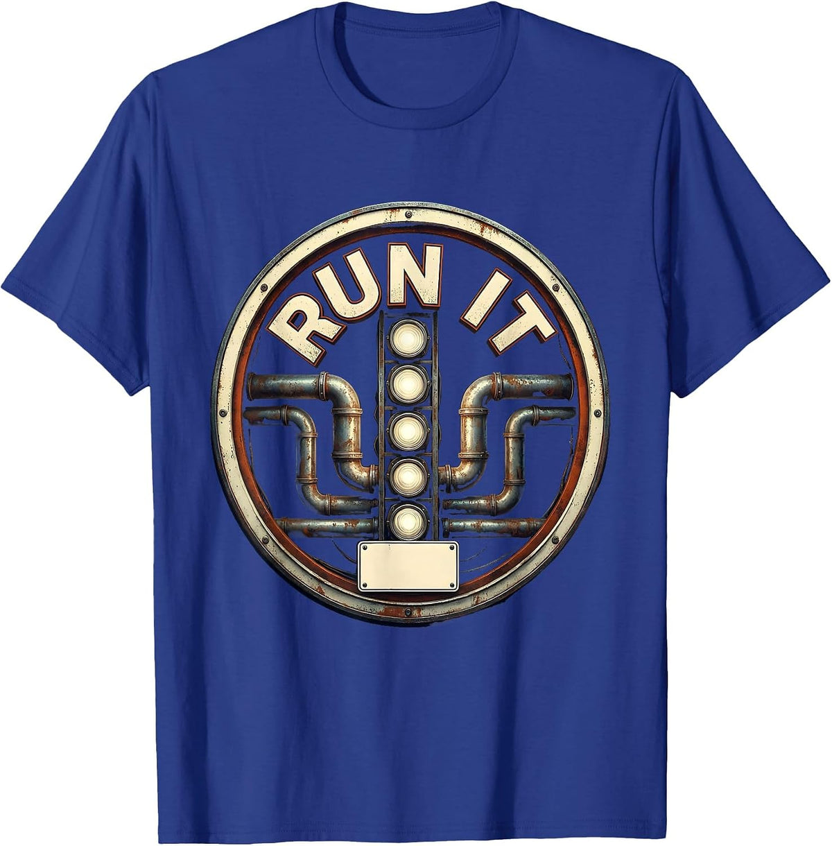 Run It Vintage Retro Muscle Car Drag Racing Enthusiast Humor T-Shirt - Royal Blue