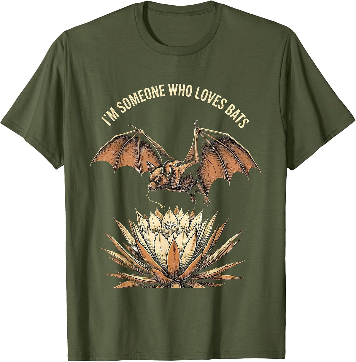 Men's I'm Someone Who Loves Bats Funny Bat Lover Wildlife T-Shirt - Olive Green