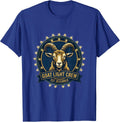 Goat Light Crew Est December Funny Goat Christmas Graphics T-Shirt - Royal Blue